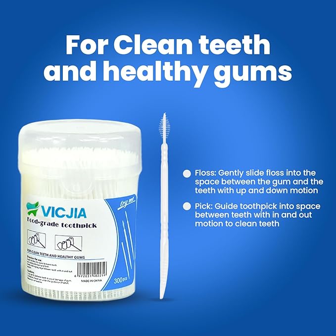 Dental Floss Stick and Toothbrush, Portable Box, Home Pack of 500 Dental Floss Sticks (Pack of 500)