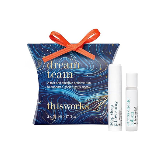 This Works Dream Team Bedtime Duo – Deep Sleep Pillow Spray 5ml & Stress Check Roll-On 5ml – Aromatherapy Gift Set with Lavender, Eucalyptus & Vetivert