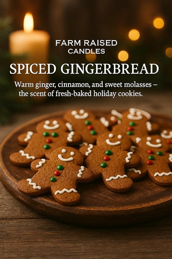 Farm Raised Candles – Winter Wonderland 15 oz Total (3 oz Each) 5-Pack Soy Wax Melts | Spiced Gingerbread, Holiday Vanilla Bean, Peppermint Crumble, Sugared Apples | 100% USA Made