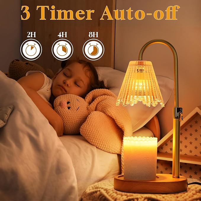 Candle Warmer Lamp with Timer Dimmer, Candle Lamp Warmer Height Adjustable, Birthday Gifts for Women Mom, Housewarming Gifts New Home Decor