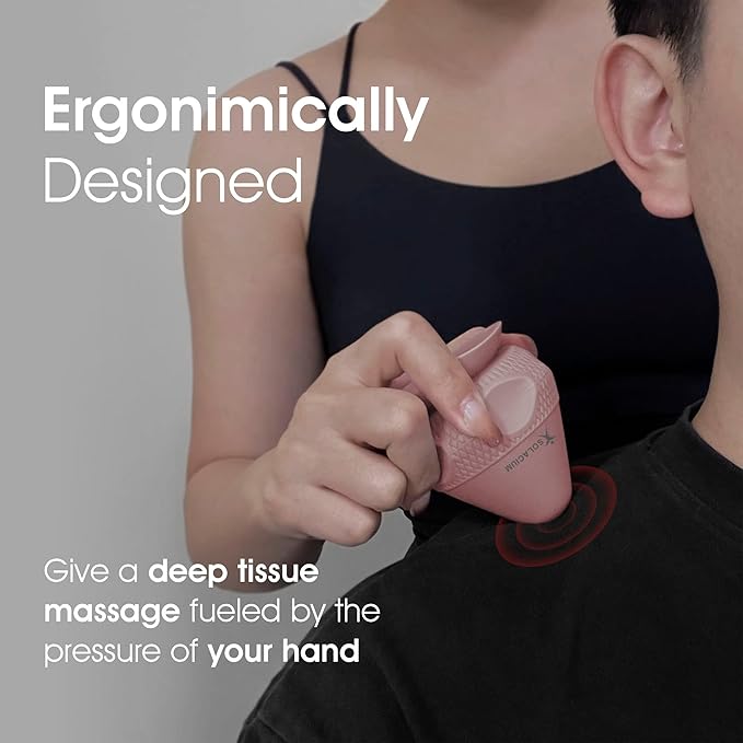 Solacium Mountable Massage Therapy Tool - Multi-Surface Suction Cup Wall Massage Tool for Sore Muscles, Myofascial Release, Stress Relief, Trigger Point and Deep Tissue Massage (Pink)