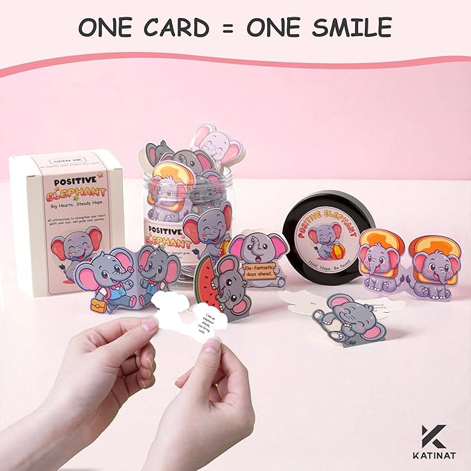 60 Positive Elephant Affirmation Cards- White Elephant Gifts For Women - Jar Of Daily Affirmation Cards For Teen Girls Trendy Stuff, Best Friend Birthday Gifts For Women Unique