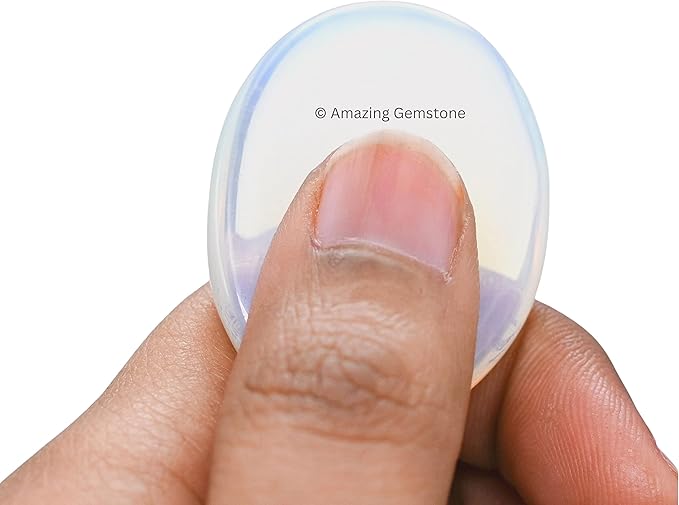 Amazing Gemstone Opalite Worry Stone Crystals and Healing Stones - Worry Stones for Stress Relief Gifts - Piedra Crystal Fidget for Meditation,Relaxation - Unique Stocking Stuffers and Birthday Gifts