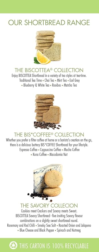 BISCOTTEA Matcha Green Tea Shortbread Cookies (8 Cookies)