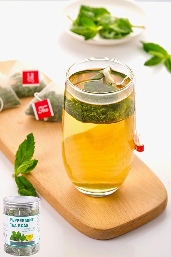 50 Peppermint Tea Bags, Herbal Mint Tea Bags, Traditional Dried Peppermint Leaves, Caffeine-Free, Supports Healthy Digestion, Stress Relief