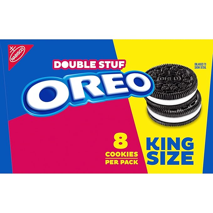 OREO Double Stuf Chocolate Sandwich Cookies, King Size, 10 Snack Packs (8 Cookies Per Pack)