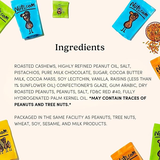 Nuts.com – Large Mixed Nuts Sampler for Fall, Thankgiving and Festive Gifts — Healthy Snack Box w/ 2 Lbs of Natural Pistachios, Peanuts, Raisins, Roasted Cashews