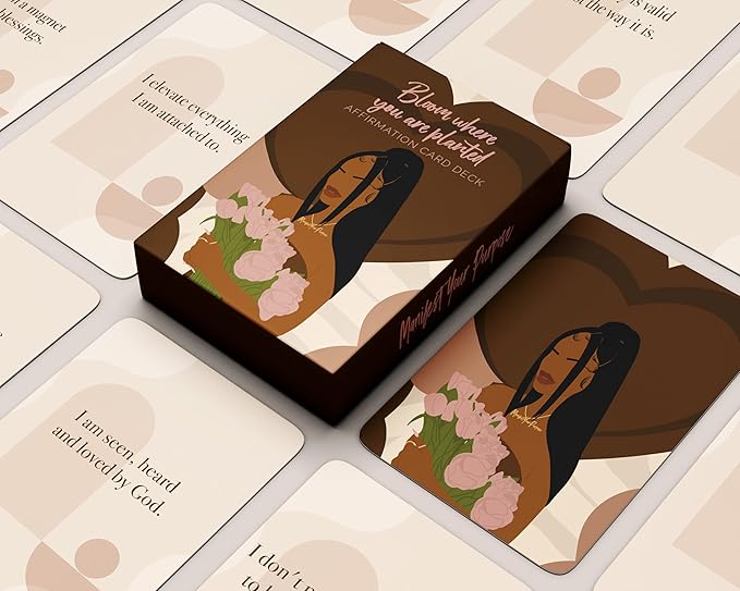 Affirmations for Black Women - Bloom Where You Are Planted Affirmation Card Deck, 52 positive affirmation cards, Daily Affirmations for Black Women