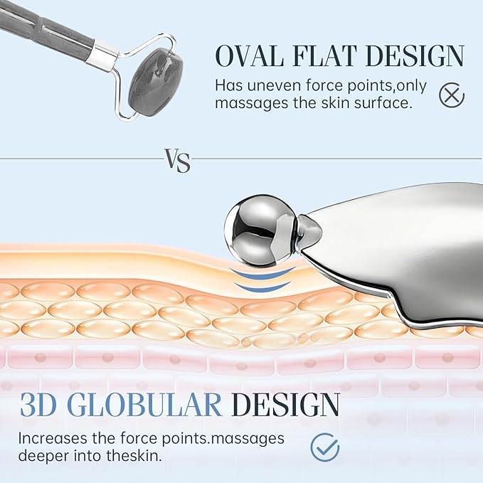 4-in-1 Gua Sha Facial Tools,Fish Guasha Massage Tool for Face&Body, Facial Roller Massage Tool for Lymphatic Drainage &Jawline Sculpting & Puffiness Reducing,Gua Sha Muscle Scraper Tool,Skin-Care Tool