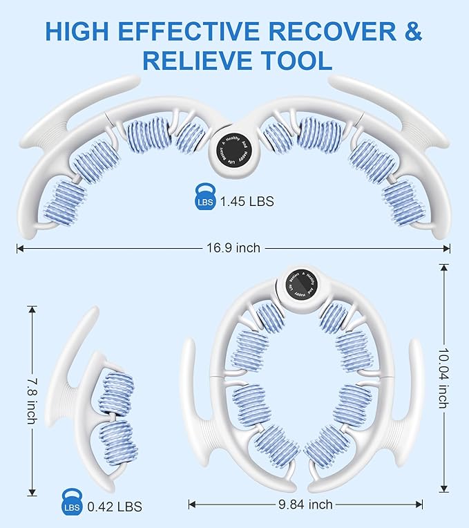 KESHWELL Muscle Massage Roller, Cellulite Remover Massager, Leg Massage Roller for Deep Tissue Relax. Fitness Massage Tool for Arm,Leg,Thigh,Neck,Back,Tennis Elbow.with Removable Handles. Blue
