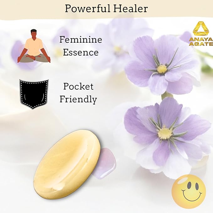 Yellow Aventurine Worry Stones – Crystal Thumb Worry Stone for Anguish, Stress – Relaxing and Soothing Balance Stones for Meditation, Stress Relief – Healing Stones and Crystals for Men & Women