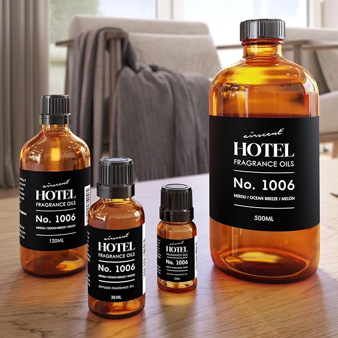 AirScent Hotel Diffuser Oil No. 1006 - Neroli Ocean Breeze Melon - Hotel Scent Dupe - Premium Fragrance Oil for Ultrasonic and Waterless Diffusers and Crafting - 30 mL, 1 fl oz Glass Dropper Bottle