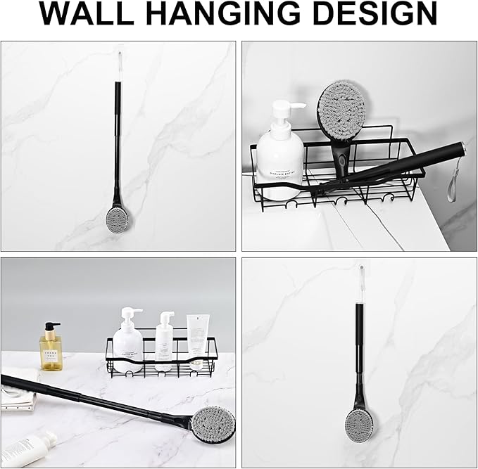 Back Scrubber Anti Slip for Shower, 25.7” Telescopic Back Bath Brush for Shower, Back Scrubber, Exfoliation and Improved Skin Health for Elderly with Limited Arm Movement, Disabled