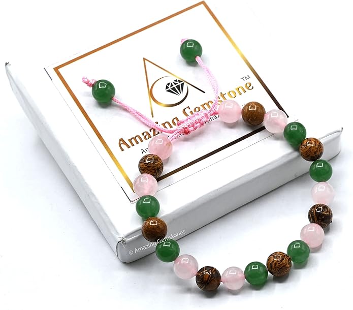 Natural Healing Crystal Bracelet for Women - Mens Bracelet Energy Balancing Gemstones Set - Adjustable Stone Bead Bracelet for Men and Women - Chakra Crystal Therapy Accessory, Meditation