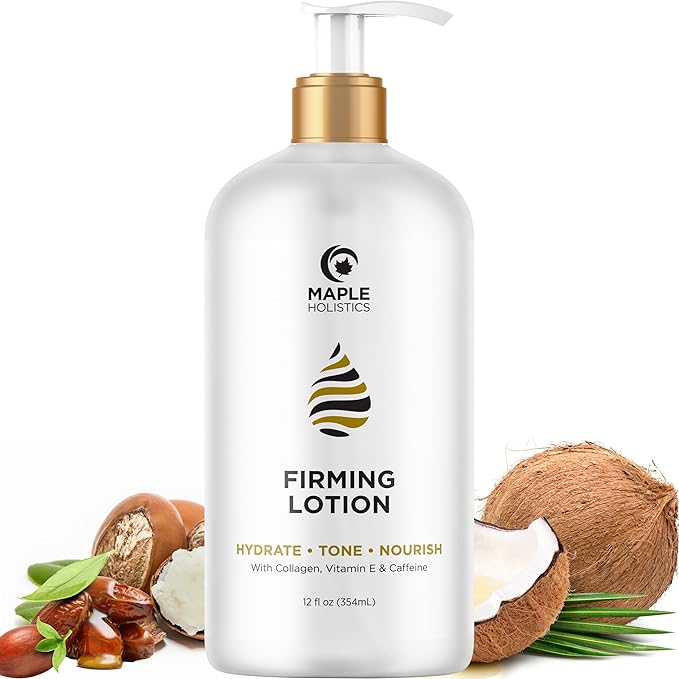 Skin Firming Body Lotion for Women - Caffeine & Collagen Body Lotion with Hyaluronic Acid for Dry Crepey Loose Skin and Cellulite - Skin Firming and Tightening Lotion for Belly Bum Chest & Thighs
