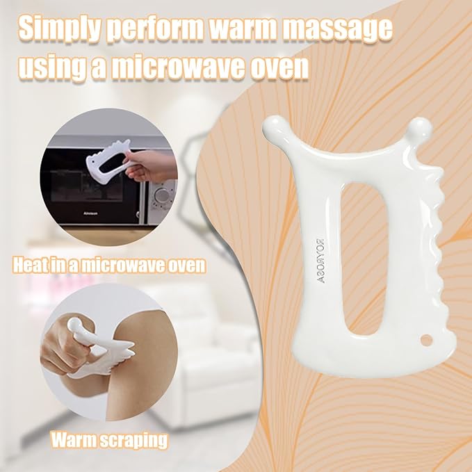 Gua Sha Facial Tools, Guasha Tool for Face - 6-in-1 Ceramic Massager for Jaw Lifting, Puffiness Relief, Facial Contouring and Relaxing Body Massage Gift