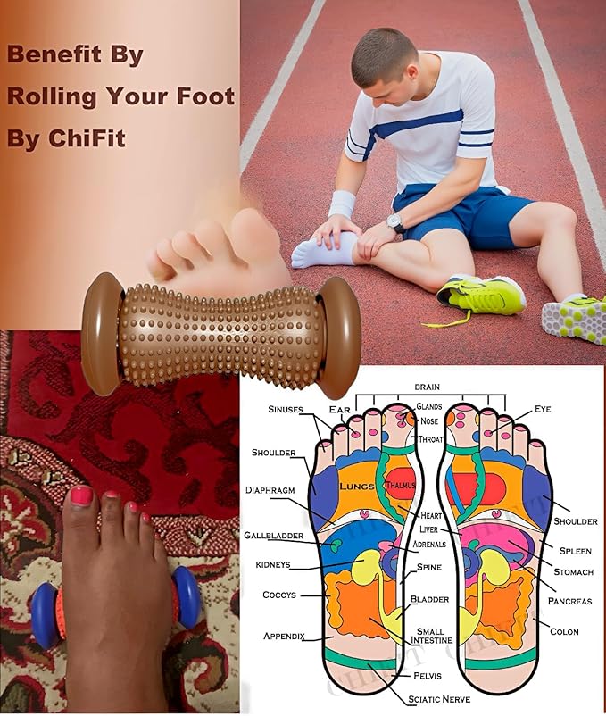 Manual Foot Massager Roller for Plantar Fasciitis Relief, Portable Deep Tissue Muscle Massage Roller for Foot Arch and Heel Pain, Effective Reflexology Tool Relax The Nerves (Coffee)
