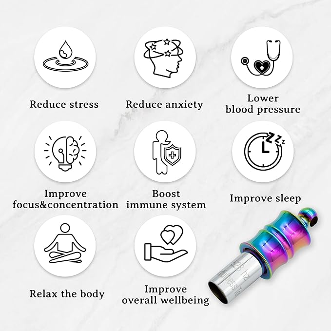 528 Hz Meditation Necklace Breathing Frequency Sound Healing Device by Adjusting The Breathing for Anxiety & Stress Relief Mindfulness