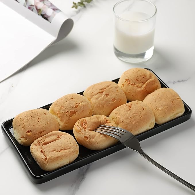 Gurygo 10" Bathroom Tray, Ceramic Vanity Tray for Bathroom, Small Ceramic Trays, Kitchen Soap Trays for Kitchen Counter (Black, 10",Set/1)