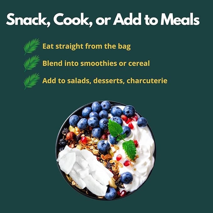 NOKKI FARM Freeze Dried Macapuno Coconut Chips - Healthy & Exotic Tropical Fruit Snacks, Low in Sugar, No Preservatives, Kid-Approved Shelf-Stable & Portable On-The-Go Snacking - 1.76 Oz