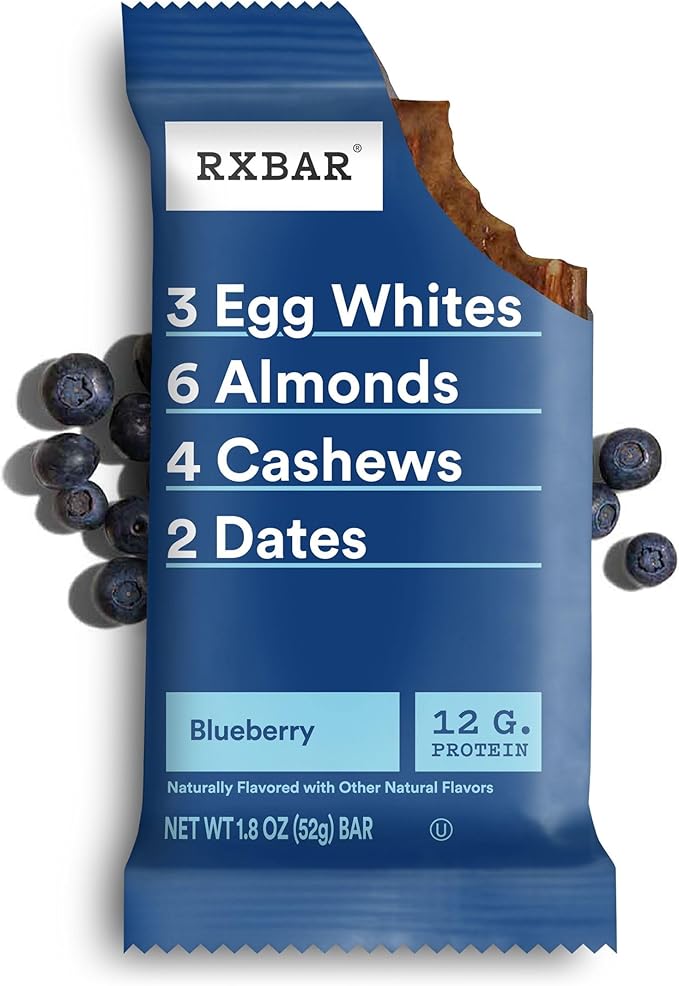 RXBAR Protein Bars, Protein Snack, Snack Bars, Blueberry, 18.3oz Box (10 Count)