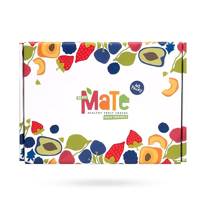 Mate Fruit Bars Variety Pack (40 Pack) - 100% Natural Real Fruit Snacks for Adults and Kids, Healthy Snacks, Fruit Leather. Gluten-Free, Vegan, No Added Sugar, No Preservatives and No Colorant