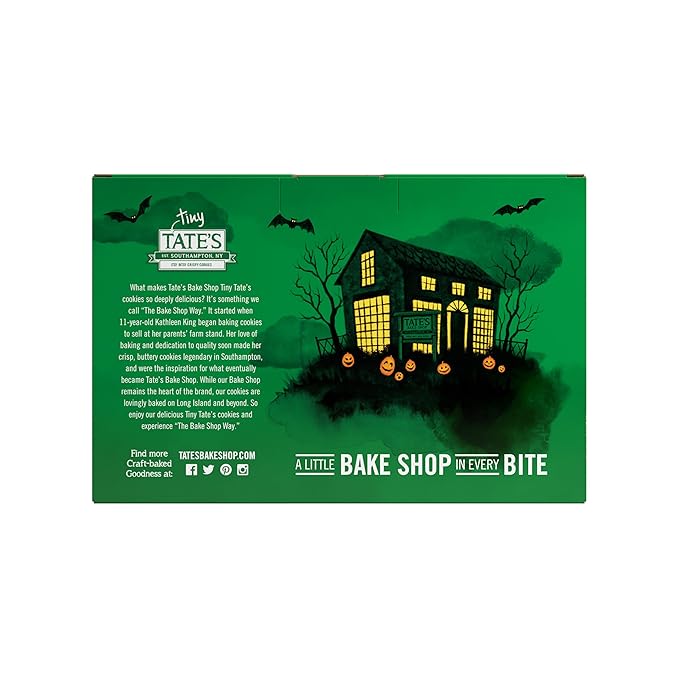 Tate's Bake Shop Tiny Chocolate Chip Cookies, Limited Edition Halloween Cookies, 2 Boxes (24 Total Snack Packs)