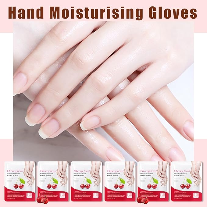 6 Pairs Hand Mask for Dry Cracked Hands,Nourishing Moisturizing Gloves,Hands Moisturizer for Deep Moisturizing,Silky Smooth Moisturizing Gloves,Hand Care Mask Set(K)