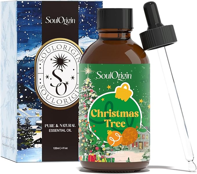 Winter Christmas Tree Essential Oil 120ml (4 Fl Oz), Natural Fragrance Oils for Aromatherapy Essential Oil Diffuser, Fragrance Lamps Humidifier, Massage, Candle Making, Gifts for Women