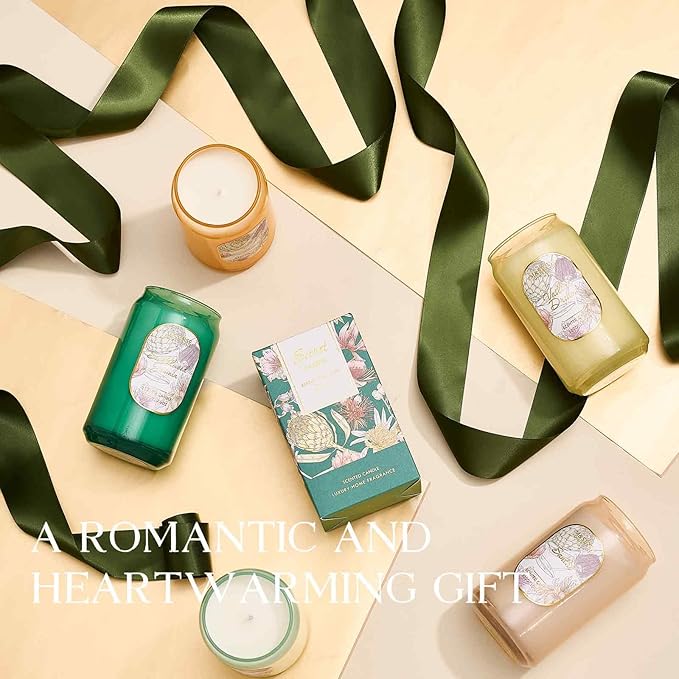 M&SENSE Sandalwood Jasmine Candles for Home Scented, 10.6 Oz Soy Wax Candles Non Toxic Jar Candle Up to 60 Hours Long Burning Home Fragrance Gift for Stress Relief, Meditation, Yoga