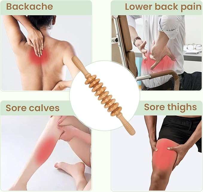 3Pcs Wooden Massage Tools,Lymphatic Drainage Massager ,Maderoterapia Kit for Deep Tissue,Muscle Pain Relief, Anti-Cellulite,Body Sculpting & Shaping,Foot Roller for Plantar Fasciitis