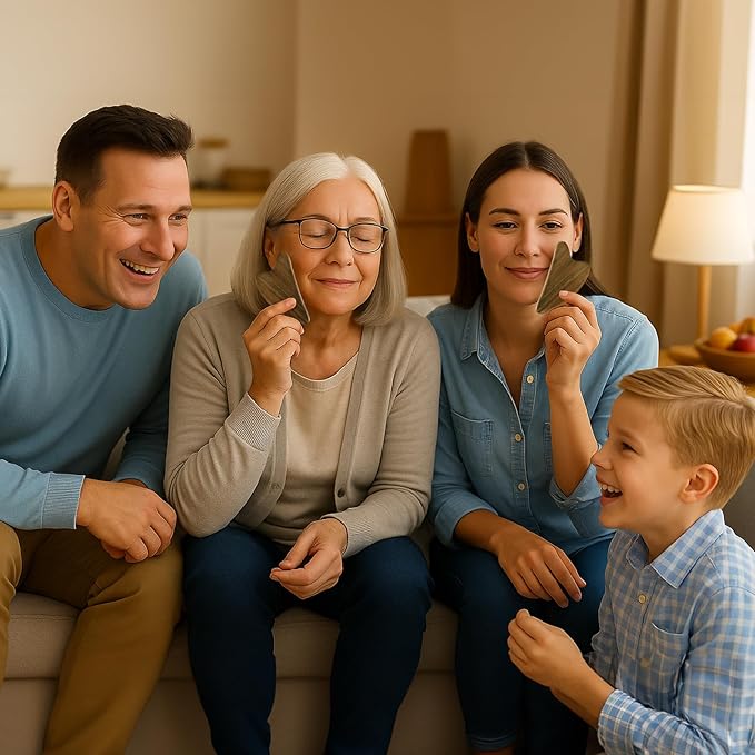 Gua Sha Tool for Face & Body: Face Massager Tool for Lymphatic Drainage - Jaw Lifting & Anti-Aging, Relieve Pain for Women Men Self Care Gift (Sandalwood)