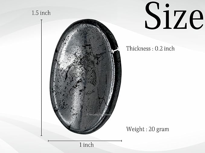 Amazing Gemstone Hematite Worry Stone Crystals and Healing Stones - Worry Stones for Stress Relief Gifts - Piedra Crystal Fidget for Meditation,Relaxation - Unique Stocking Stuffers and Birthday Gift