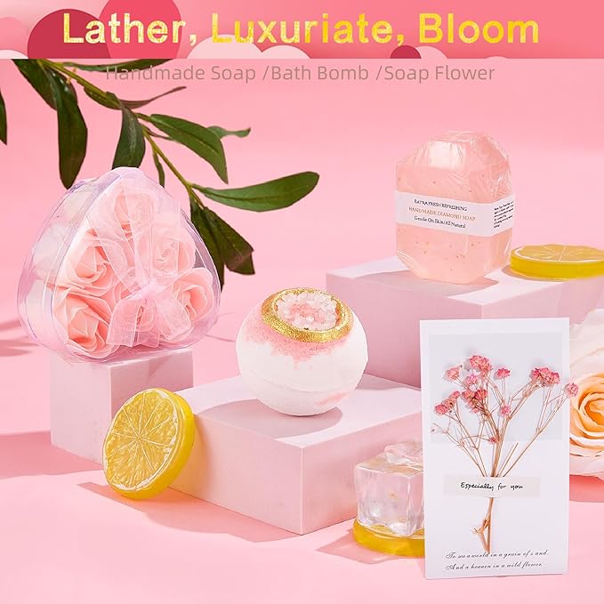 Birthday Gifts for Women - Luxury Self Care Gift Basket for Her, Mom, Sister, Bestied Coworker - Unique Spa Care Package with Flannel Blanket - Ideal for Mother's Day, Get Well Soon