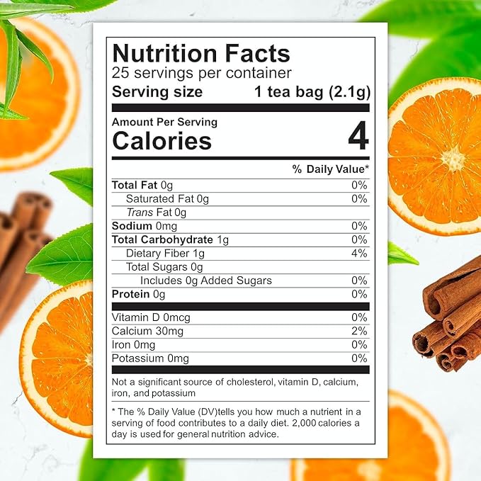 Total Tea SIimming Detox Tea Caffeine Free - 25 Day Detox - Herbal Tea with Chamomile, Hibiscus Tea & Ginger Root for Colon Cleanse – Natural Citrus & Cinnamon Herbal Tea for Digestive Health