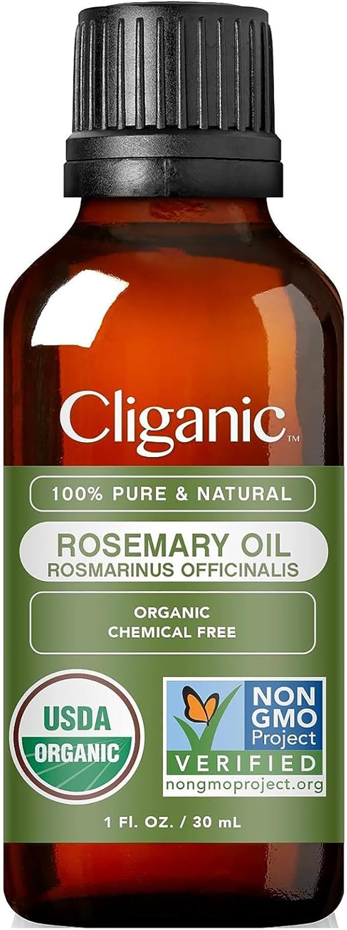 Cliganic Organic Rosemary Essential Oil, 1oz - 100% Pure Natural Undiluted, for Aromatherapy | Non-GMO Verified (Packaging May Vary)