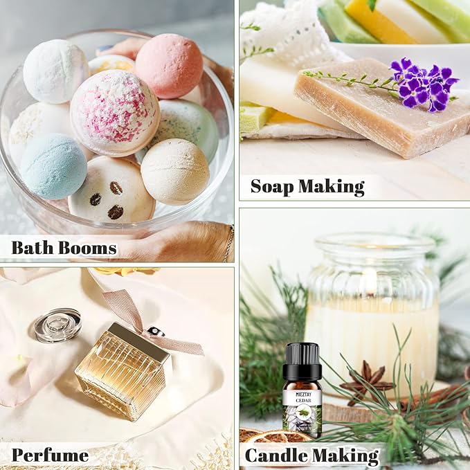 Essential Oils Set - 40 Pcs Premium Essential Oil Kit for Candle Making, Diffusers, Massages, Aromatherapy, Skin Care - Lavender, Eucalyptus, Peppermint, Tea Tree, Sandalwood Aromatherapy Oils