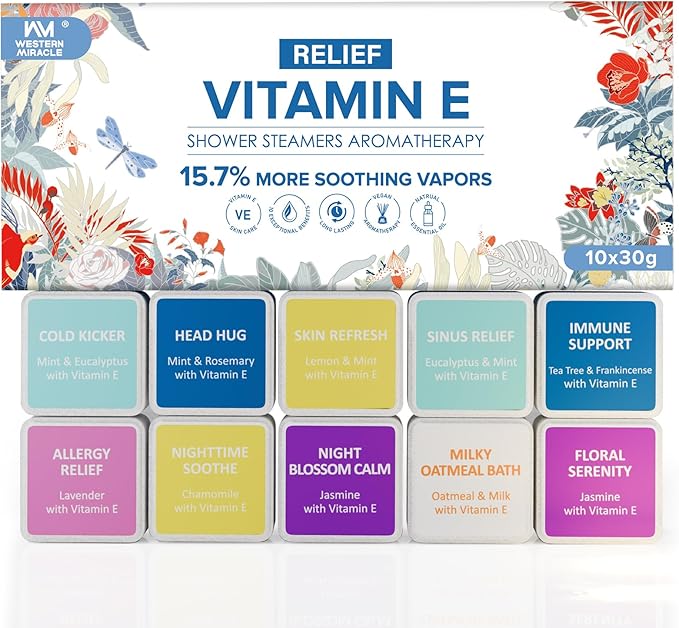 Shower Steamers Aromatherapy 10 Pack - Shower Bombs Birthday Gifts for Women, Men, Mom, Organic Essential Oils, Self Care, Stress Relief, Relaxation Home SPA Christmas