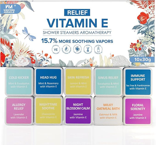 Shower Steamers Aromatherapy 10 Pack - Shower Bombs Birthday Gifts for Women, Men, Mom, Organic Essential Oils, Self Care, Stress Relief, Relaxation Home SPA Christmas