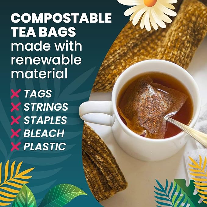 Cederberg Tea Company Organic Chamomile Tea — 30 Tea Bags | Organic Herbal Tea From Single Origin | Eco-Friendly Tea Bags | Non-GMO Caffeine Free Tea With Zero Sugar