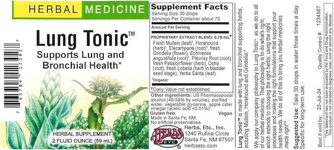 Herbs Etc. Lung Tonic™ 2 oz