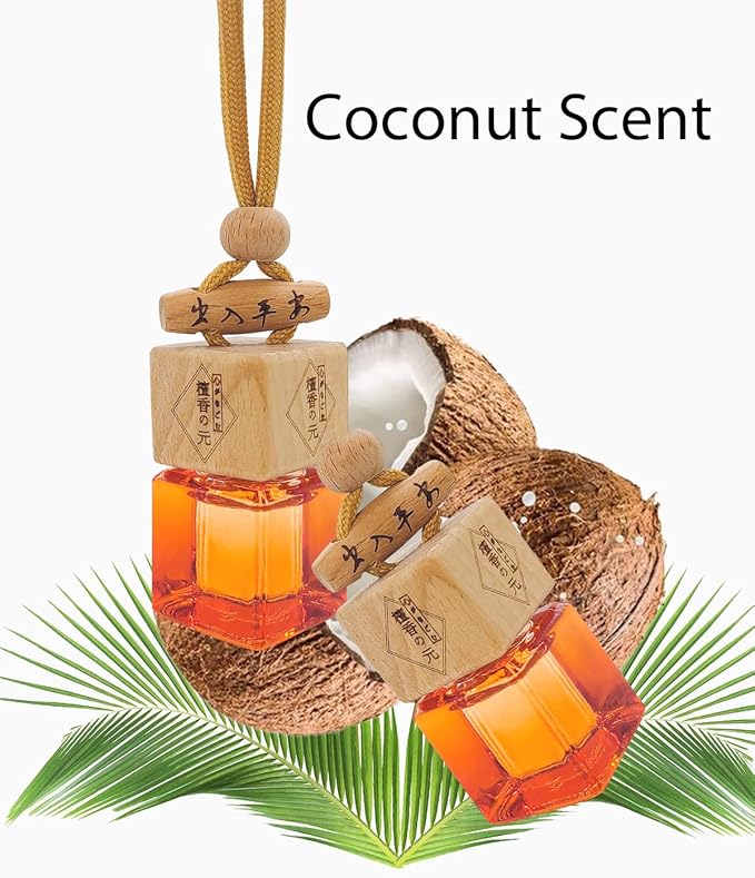 Car Air Freshener | Automotive Scents | Long-Lasting Coconut Aromas | Automotive Hanging Diffuser Bottles | Remove Auto Odor for Women Men Home Deodorizer (1pcs,Coconut)