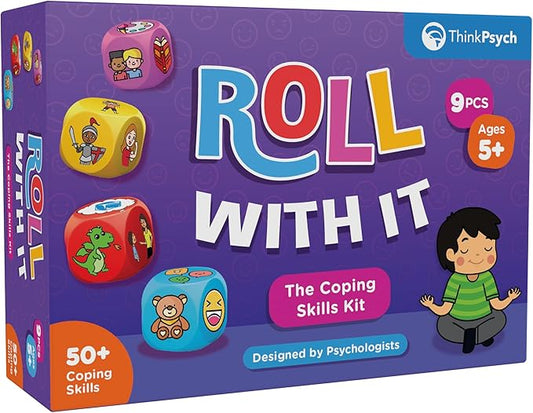 Roll with It | CBT Coping Skills Kit | Anger Management & Stress Relief | Social Emotional Learning Toys | Anxiety Relief | Ages 5-12 | Play Therapy & Calm Down Kit