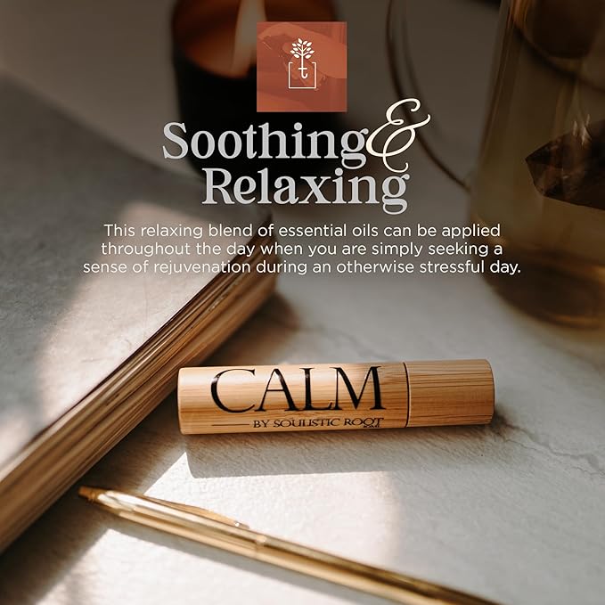 Soulistic Root Calm Essential Oil Roll On for Women – Aromatherapy Blend w/Lavender, Chamomile, Clary Sage – Rollerball for Relaxation, Self Care, Skin, Massage, Wellness & Gift Ideas – 10ml Bottle