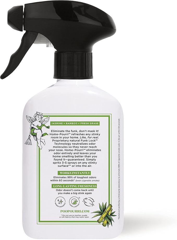 Home-Pourri Air + Fabric Multi-Purpose Odor Freshener Spray, Bamboo Rain, 11 Fl Oz - Jasmine, Bamboo and Fresh Grass