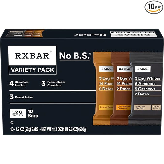 RXBAR Protein Bars, Protein Snack, Snack Bars, Variety Pack, 18.3oz Box (10 Count)