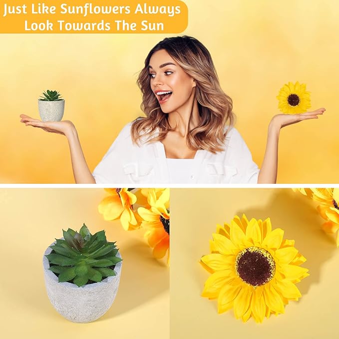 Sunshine Gifts, 10 Pcs Sunflower Gifts For Women, Get Well Soon Gift Basket For Woman, Care Package For Women, Self Care Thinking Of You Gift For Woman