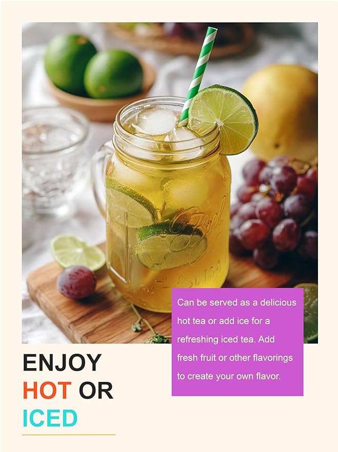 TeeLux Fruit Scented Jasmine Green Tea, Brisk Green Tea with Natural Fruity Jasmine Flavor, Pleasant Floral & Fruit Aroma, 100 Count