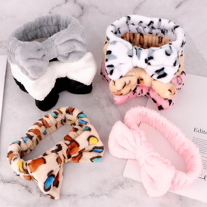 AMCAMI 8 Pack Skincare Spa Headband for Washing Face Makeup Face Wash Headband for Women Facial Towel Hairbands Spa Party Supplies for Girls Women