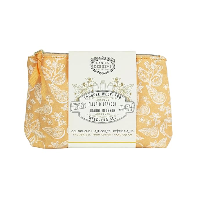 Panier des Sens - Orange Blossom Set for Women - Body Lotion + Shower Gel + Hand Cream - Christmas Gift for Her - Body Care Kit with 96% Natural Ingredients - Self Care Gifts for women